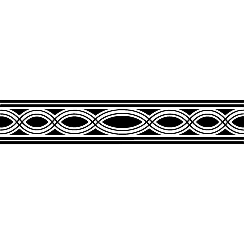 Elegant Black White Geometric Border, Element vector