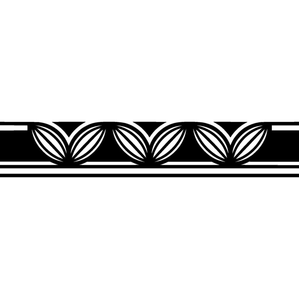 Abstract Floral Border In Black Gray, Simple, Modern vector