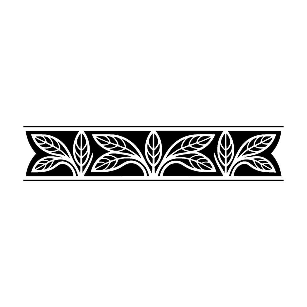 Elegant Black And White Floral Border - Foliage vector