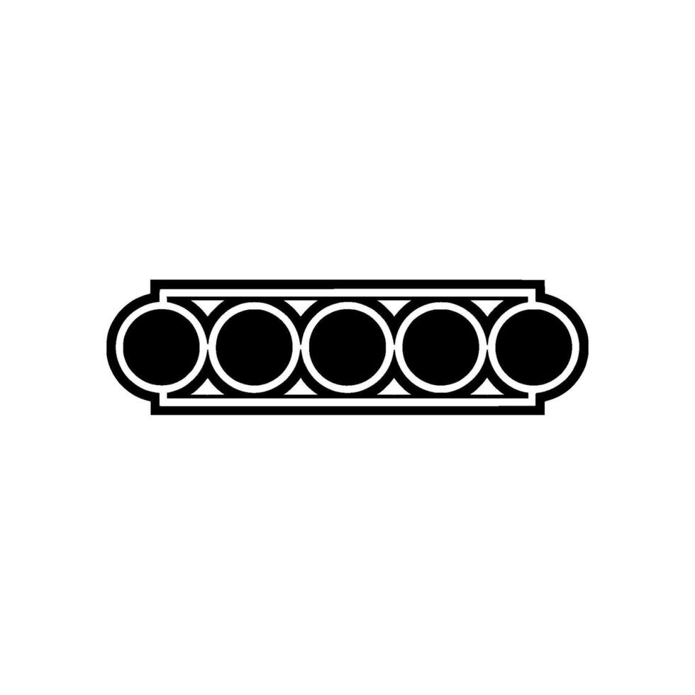 Geometric Black Circle Ornament, Minimalist On White vector