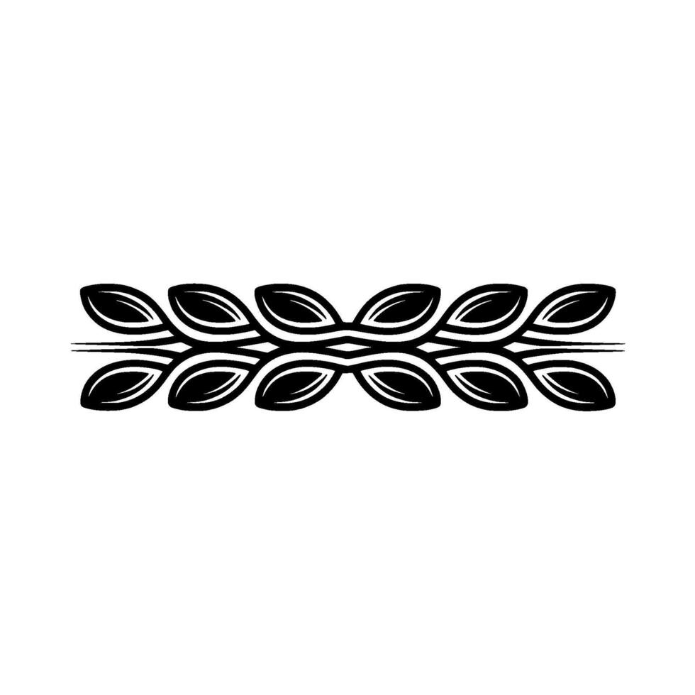 Elegant Black Leaf Border On White Decorative Element - Leaves vector