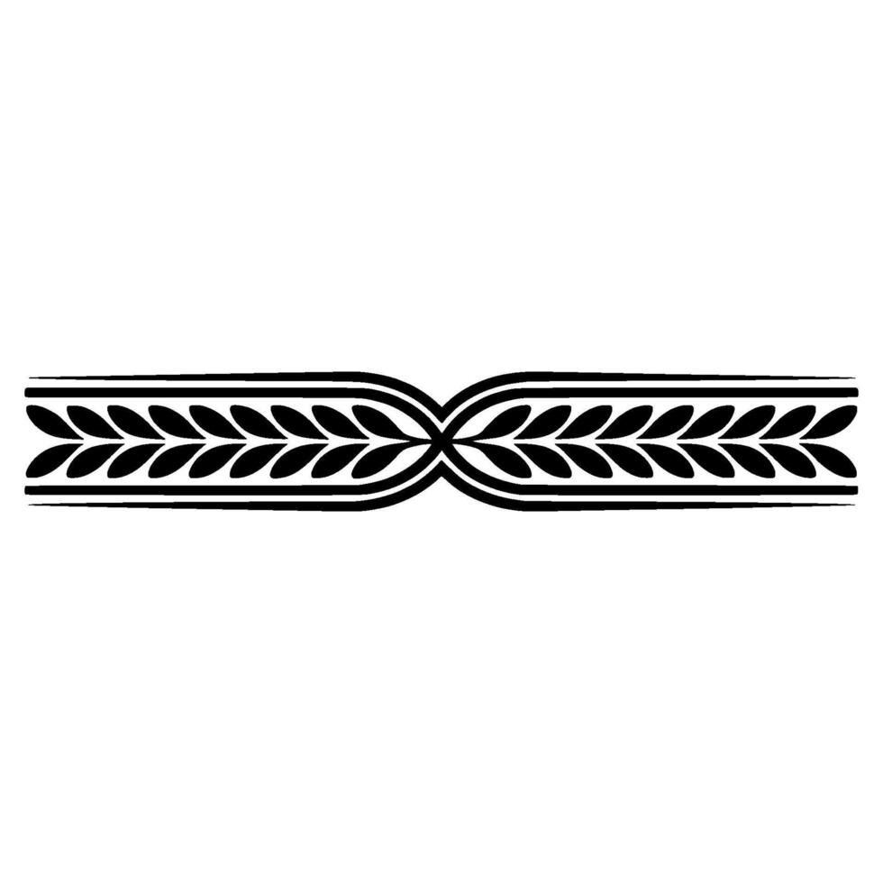 Elegant Black Laurel Wreath Border, Simple And Modern vector