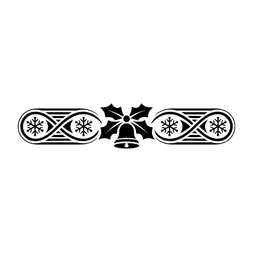 Festive Christmas Border Ornament Black White vector