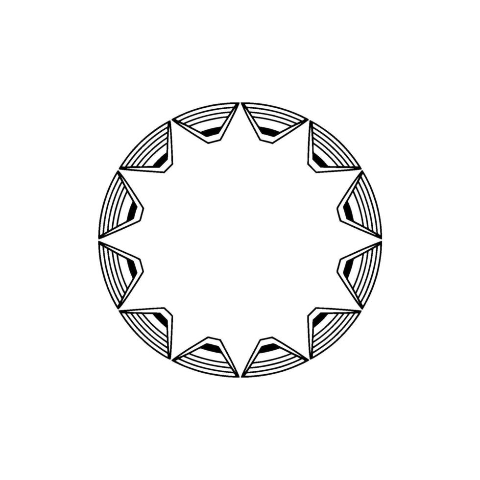 Geometric Circular Ornament Minimalist Black And White - Circle vector