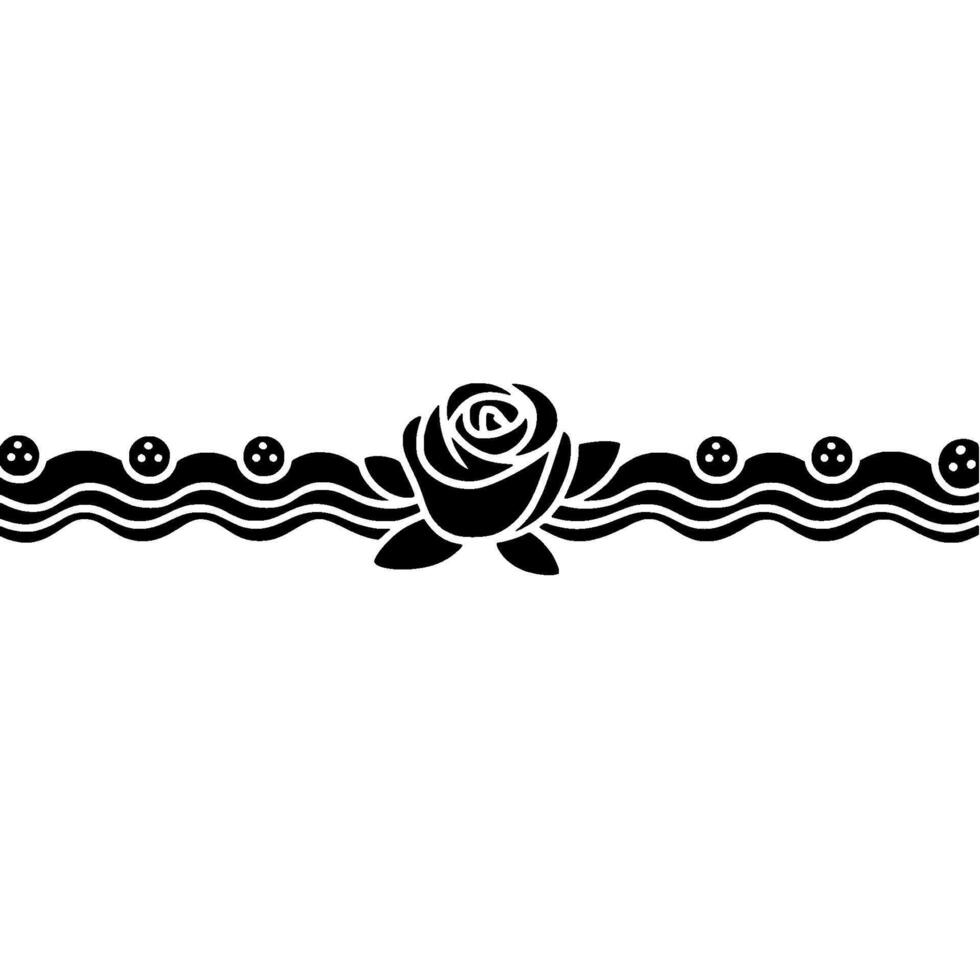 Elegant Black Rose Border, Minimalist Floral vector