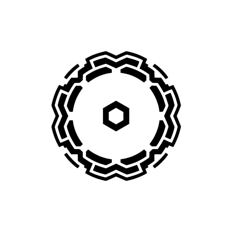 Modern Geometric Mandala Black White Abstract Art vector