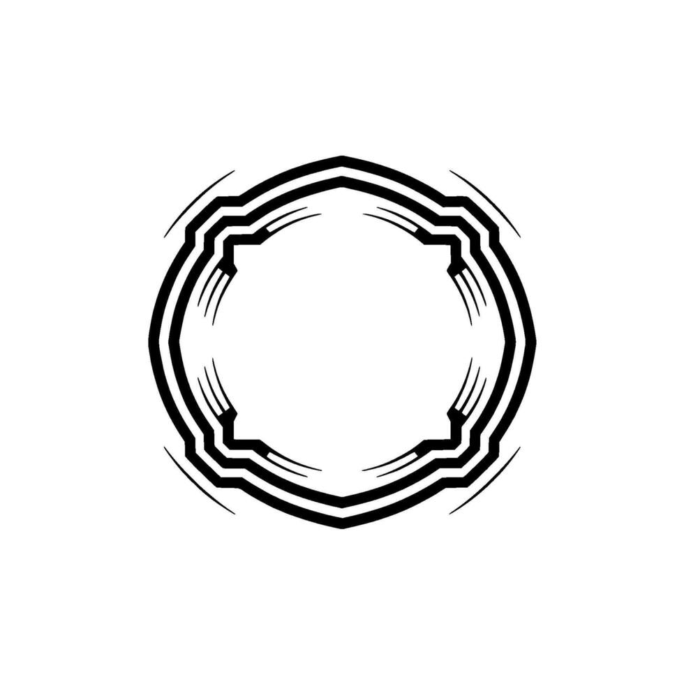 Geometric Art Deco Emblem On White Background vector