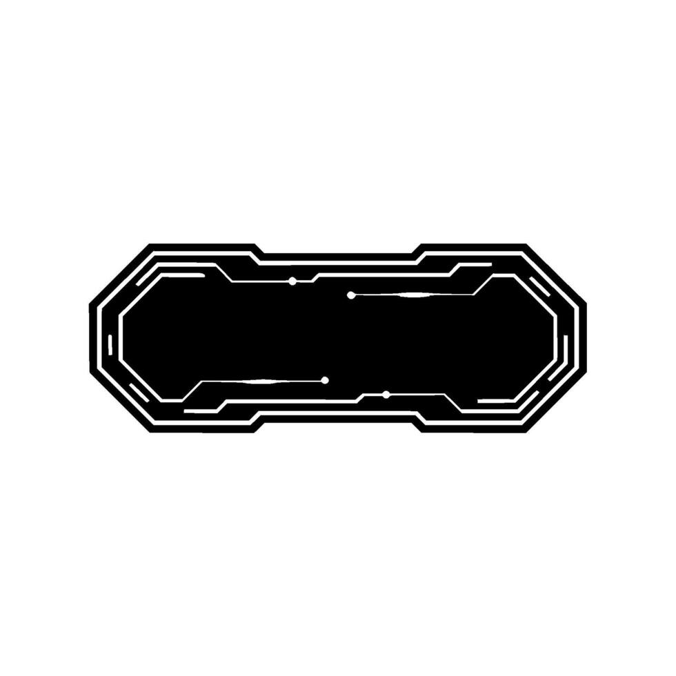 Futuristic Interface Element Black Panel With Glowing Lines On White vector