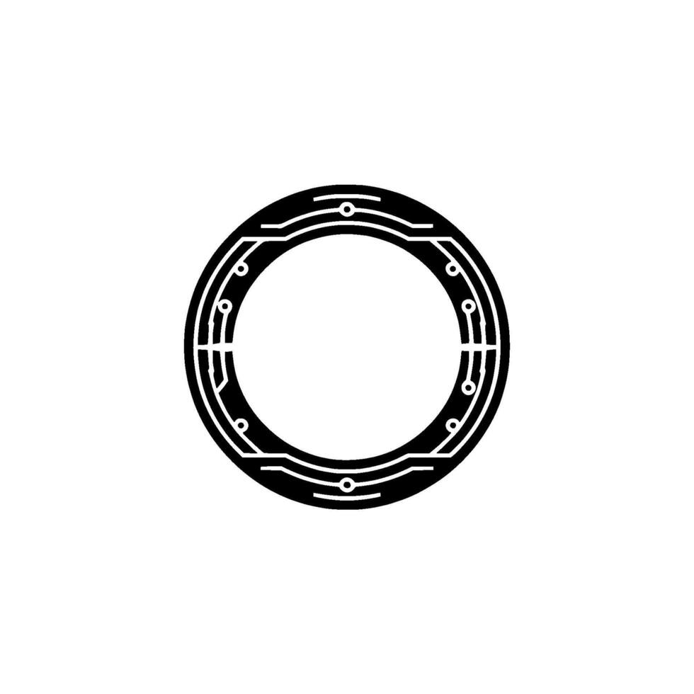 Futuristic Tech Ring On Gray Background vector