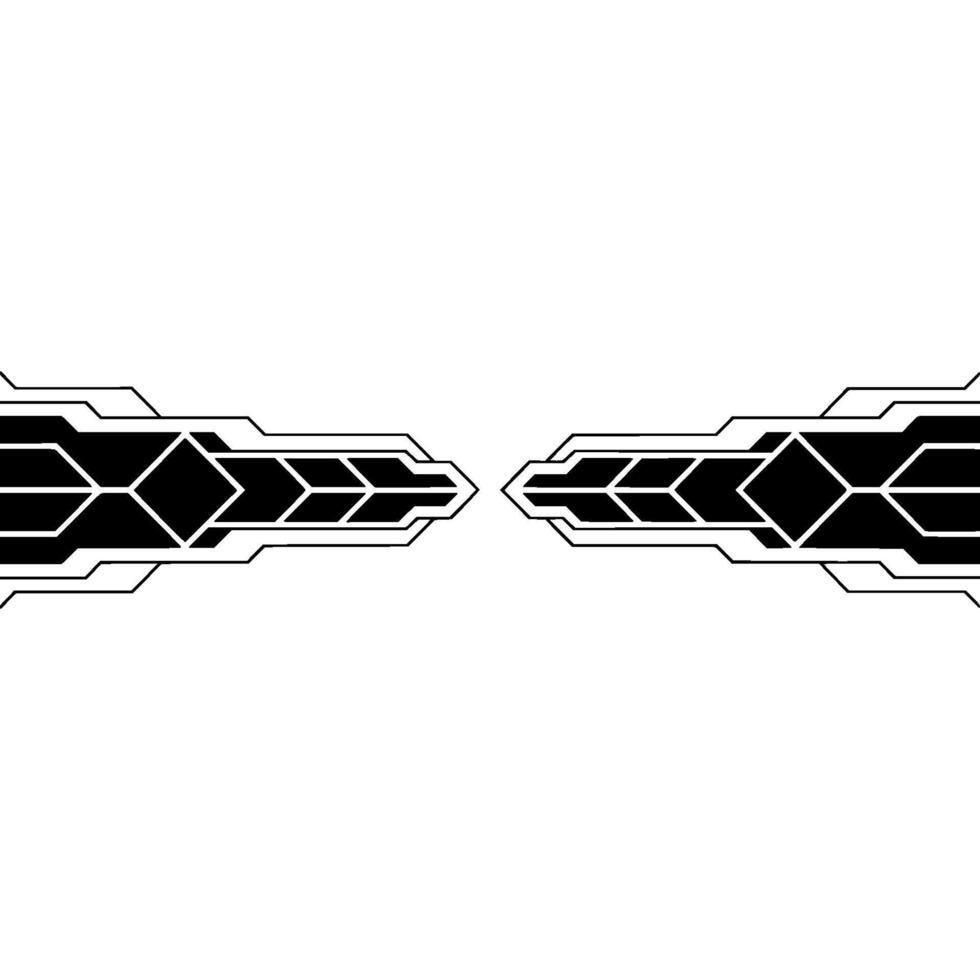 Abstract Tech Border Black White Geometric Pattern - Minimal vector