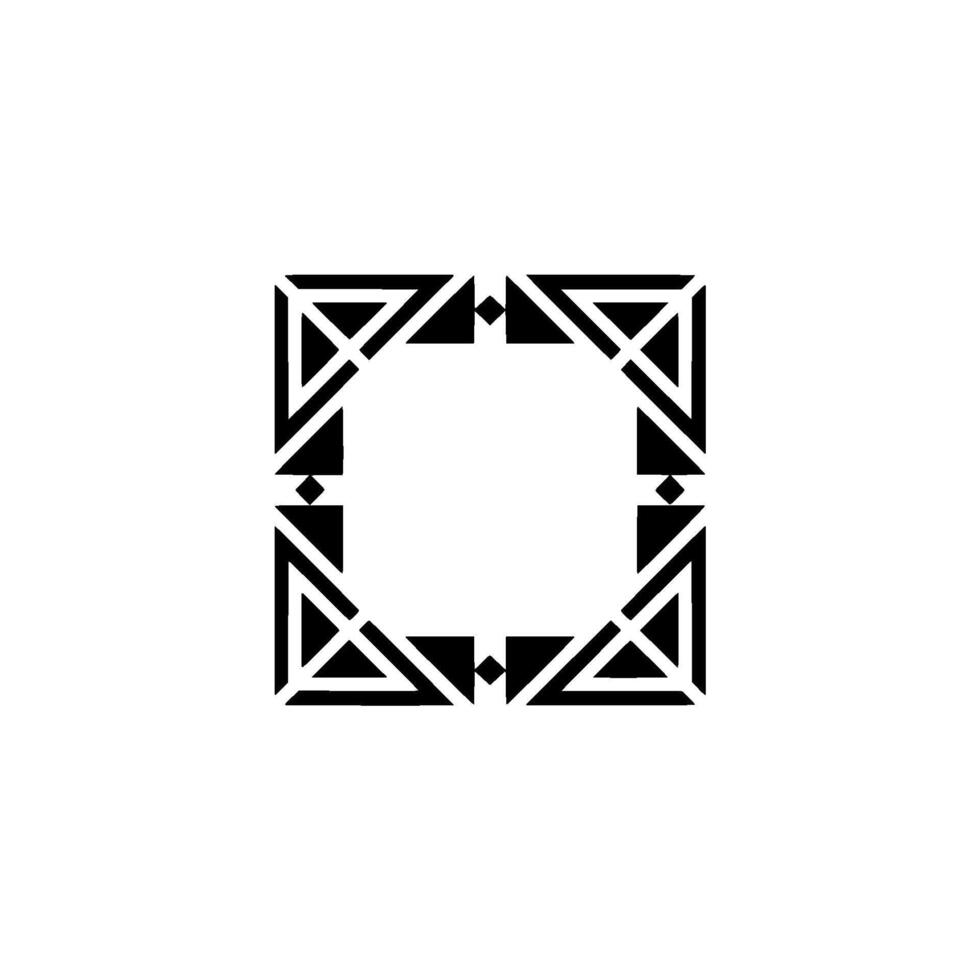 Geometric Frame Black Triangles Squares On White vector