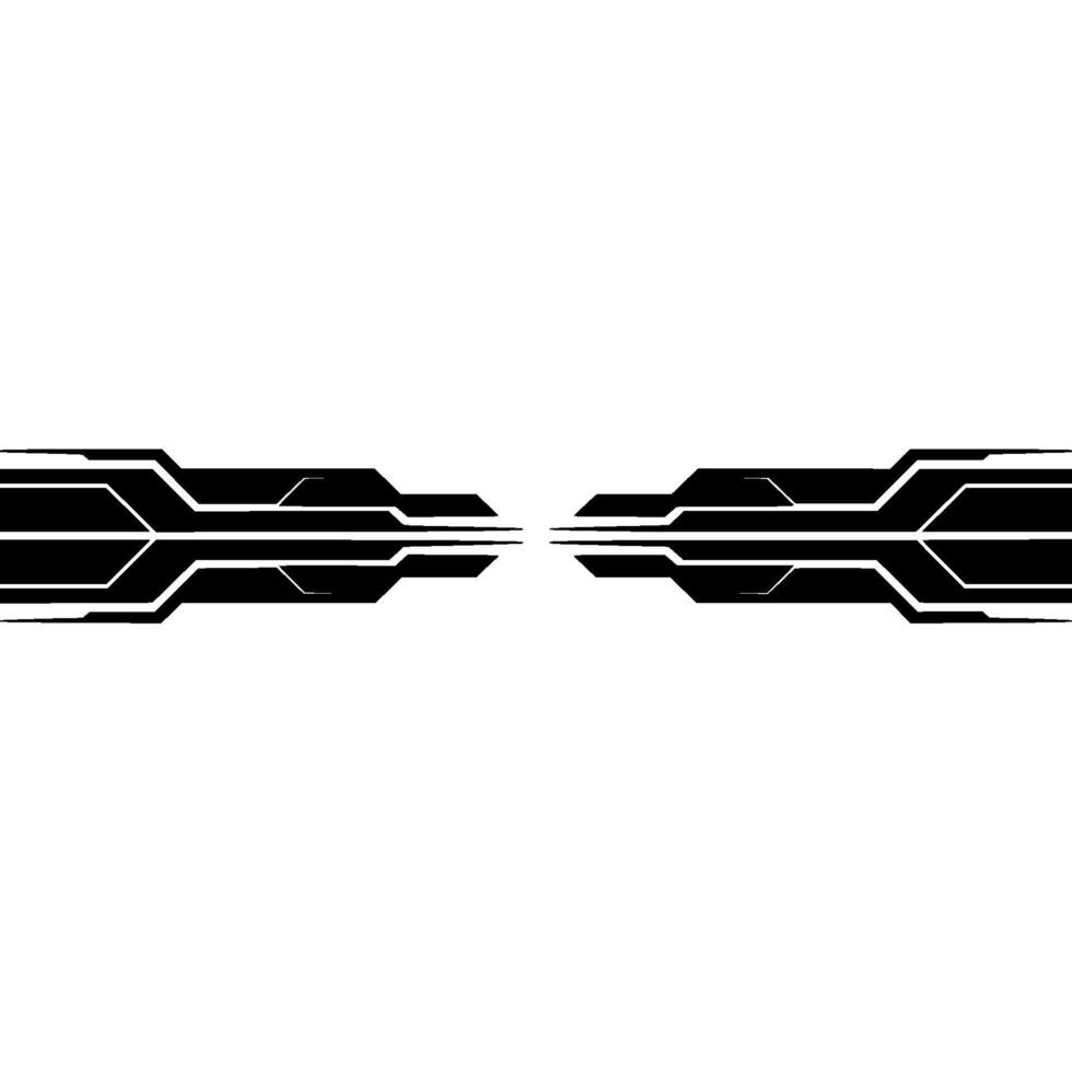 Futuristic Tech Line Abstract, Black And White, Minimalist vector