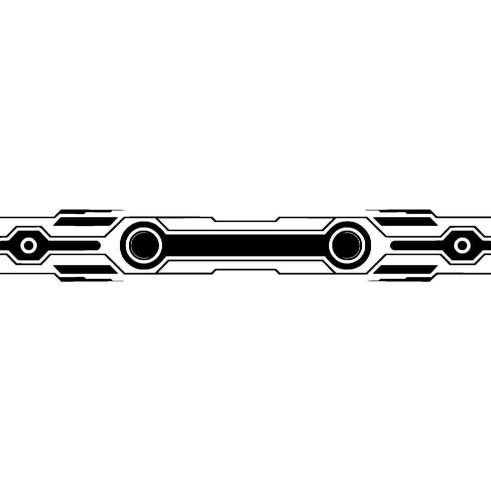 Futuristic Tech Border Element In Black And White vector