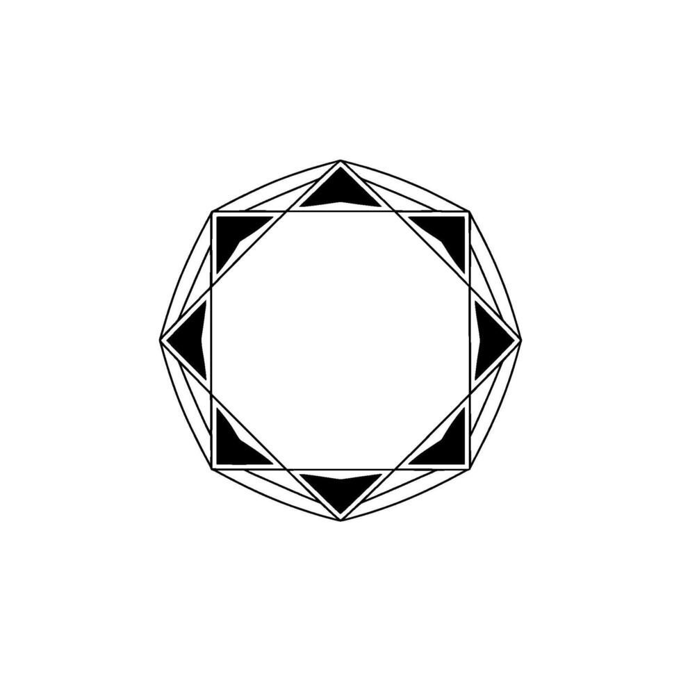 Geometric Black White Frame Minimalist Element vector