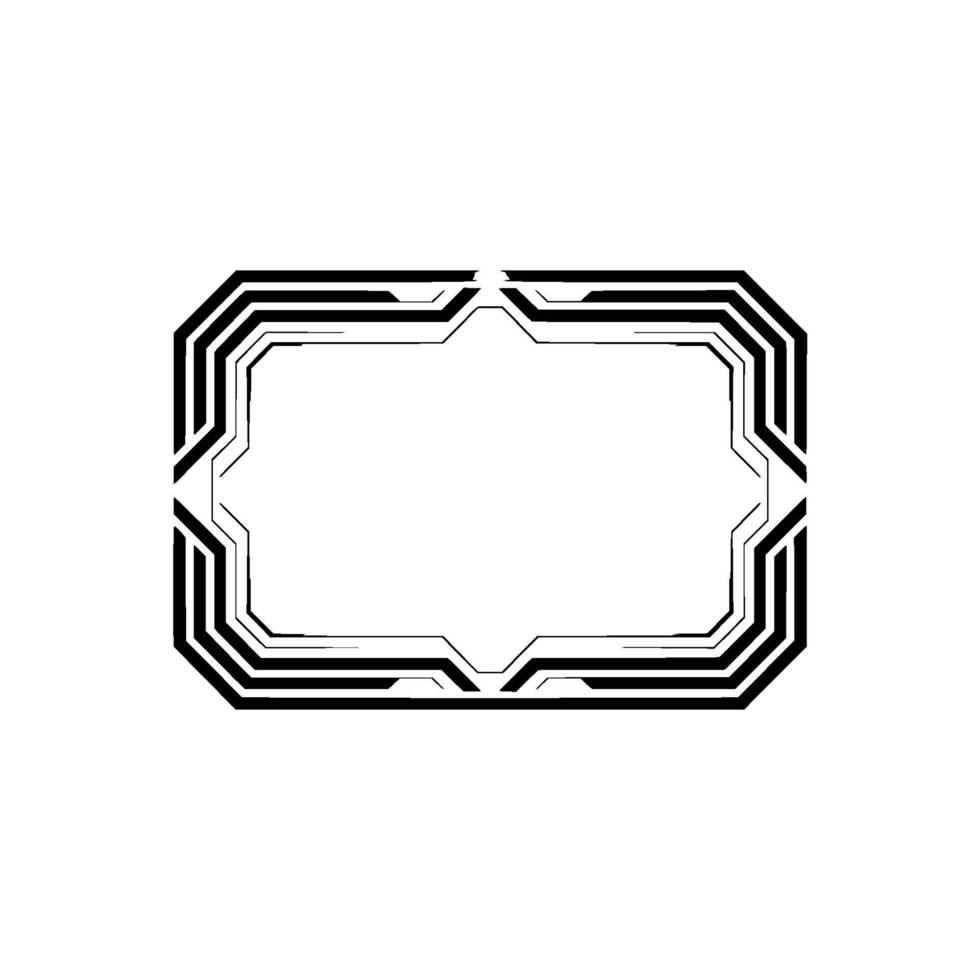 Futuristic Black And White Tech Frame Element, Minimalist vector