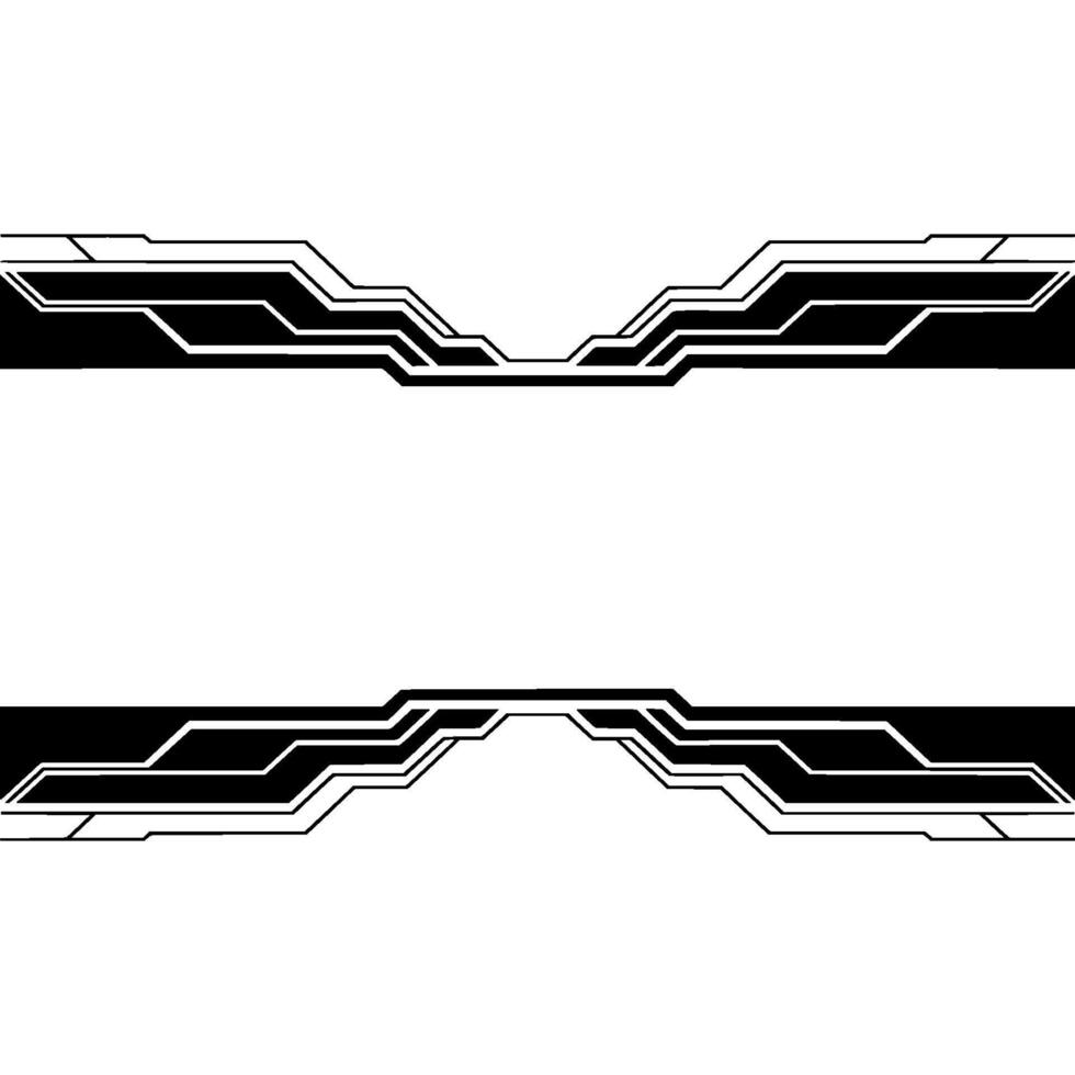 Abstract Tech Border Futuristic Black White Frame, Space For Text vector