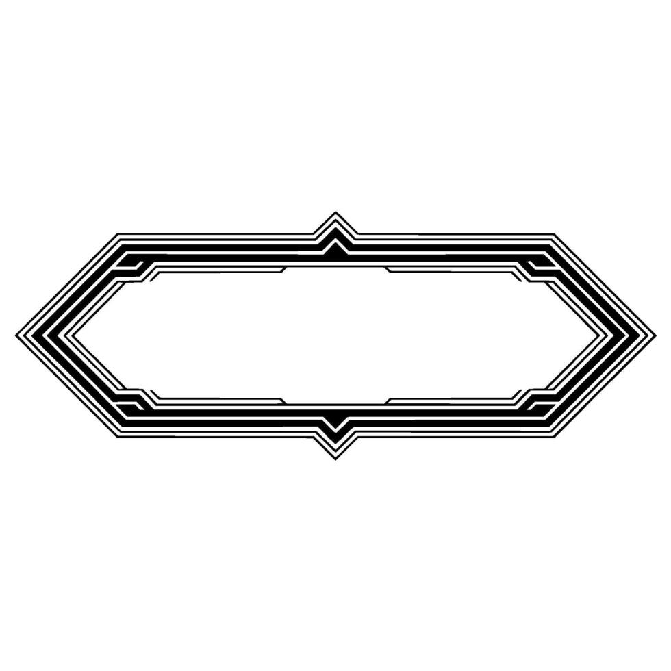 Art Deco Border, Geometric Frame, Black And Silver, Minimalist vector