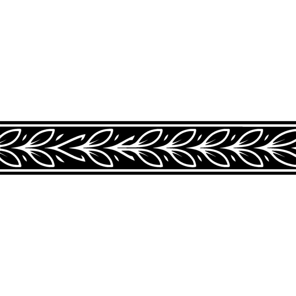 Elegant Black And White Leaf Border On Gradient Background - Leaves vector