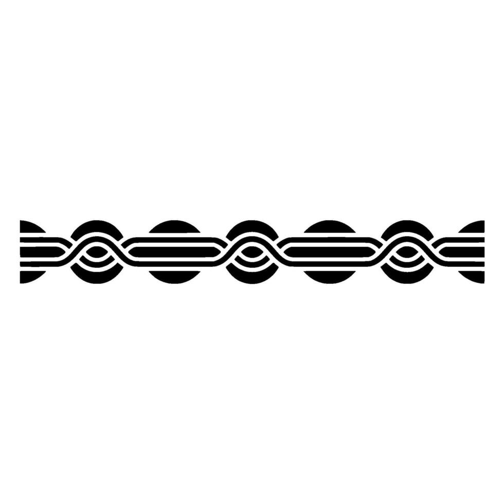 Geometric Black And White Ornamental Border - Minimalist vector