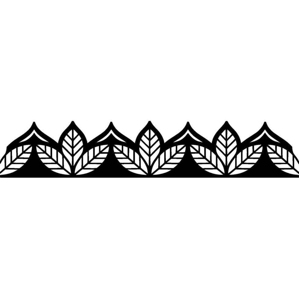 Elegant Leaf Border Black And White vector