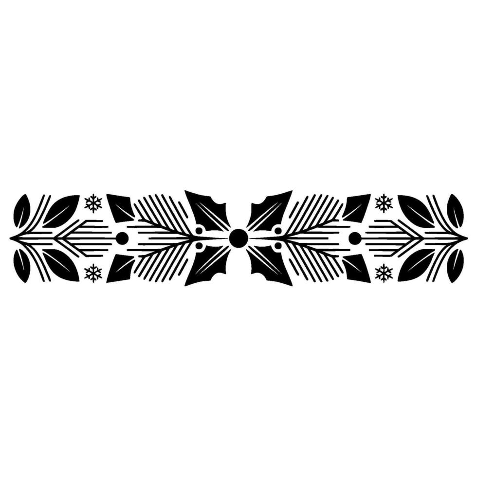 Elegant Christmas Border, Black White Holiday Ornament vector