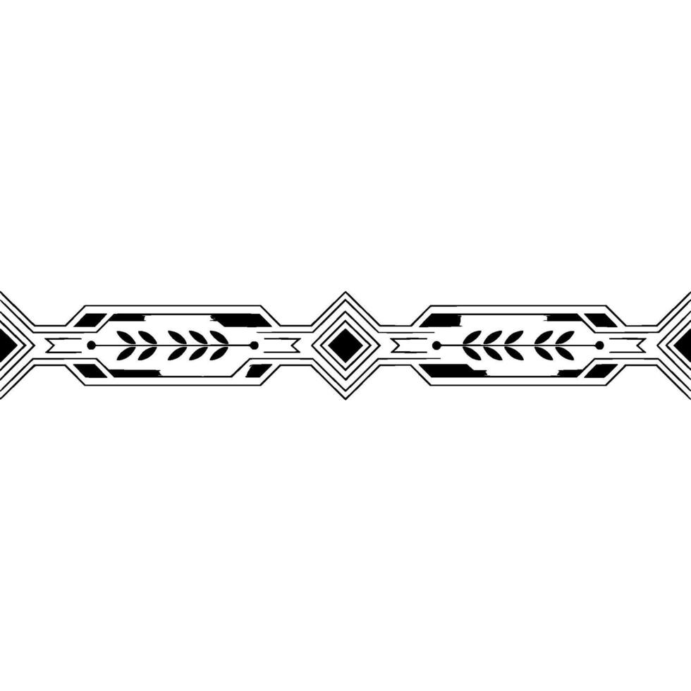 Modern Geometric Border, Black White, Elegant Decorative Element vector