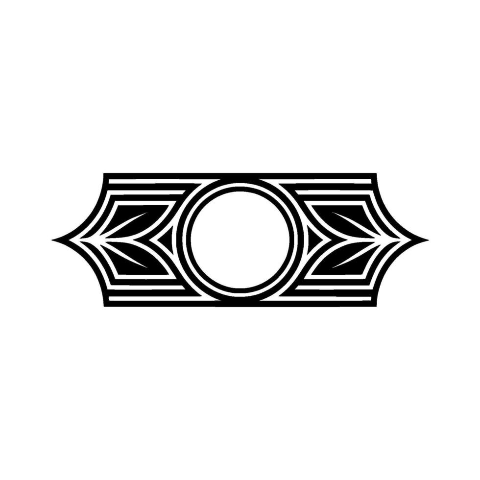Geometric Art Deco Emblem Circular Blank Space For Text vector