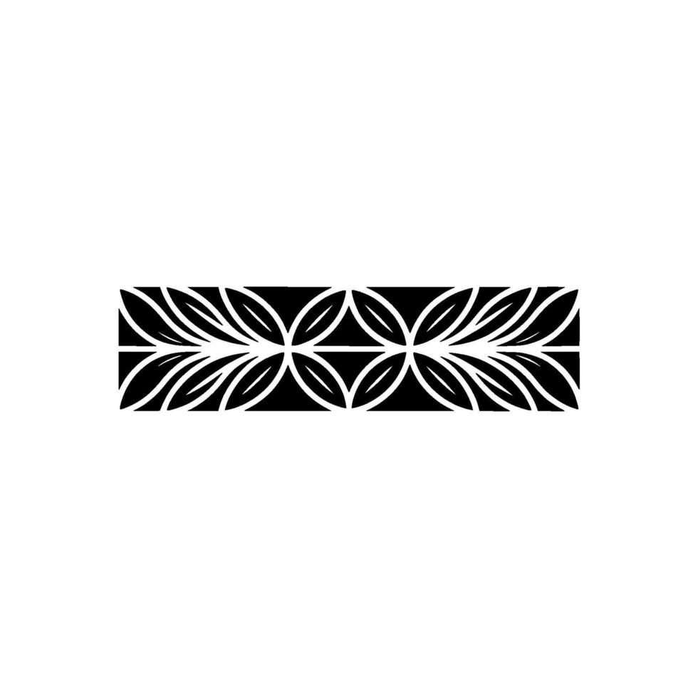 Minimalist Black Floral Border On White Background - Geometric vector