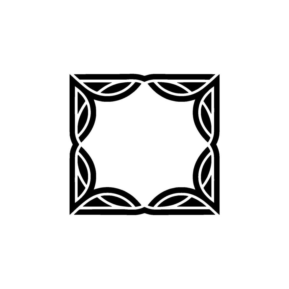 Minimalist Square Frame, Black And White, Decorative Border, Clean vector