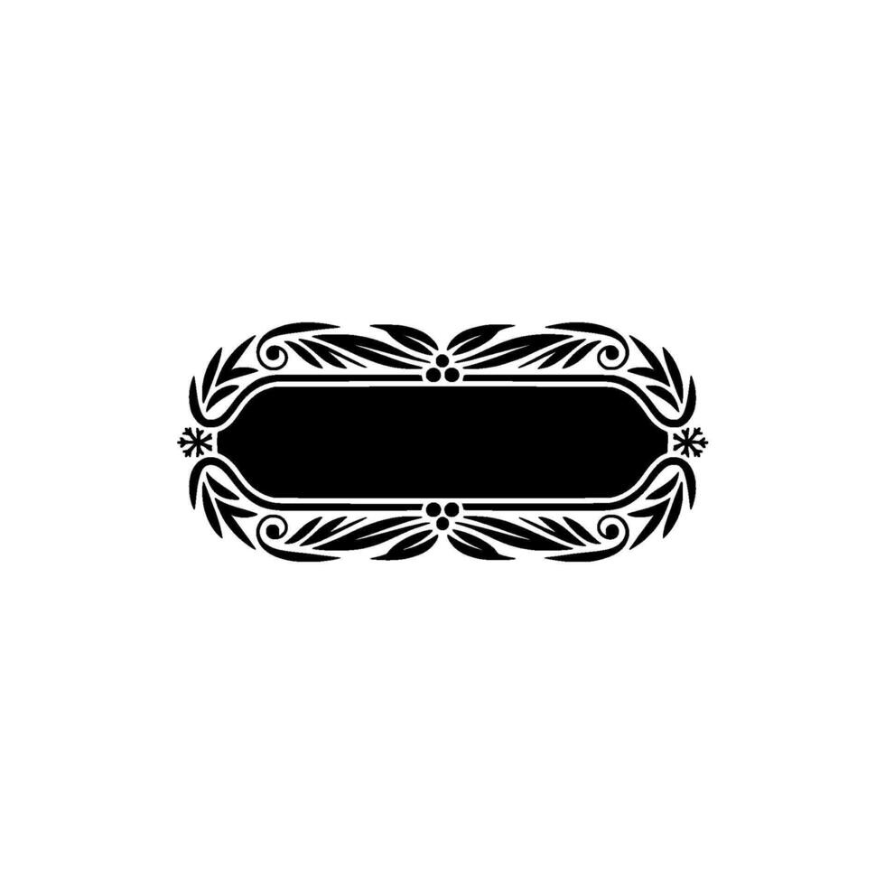 Elegant Black Ornate Oval Frame On White Background vector