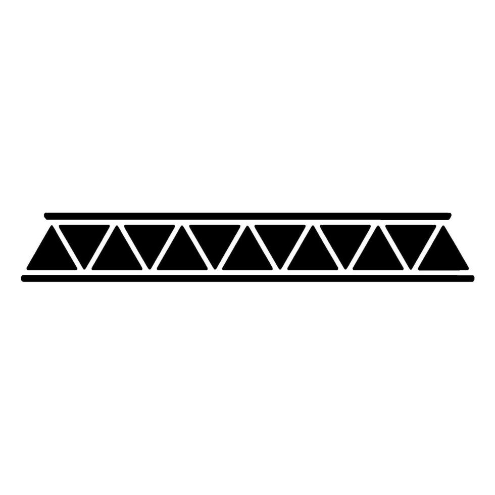 Geometric Truss Bridge Black White Illustration vector