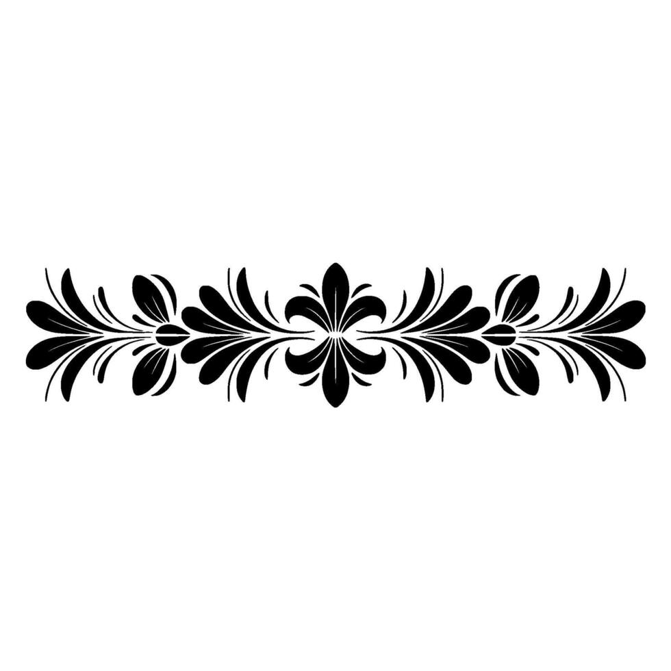 Elegant Black Floral Border on White Background Illustration - Ornament vector