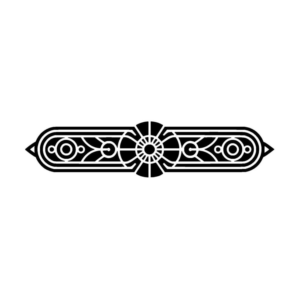 Art Deco Geometric Ornament in Black on White Background vector