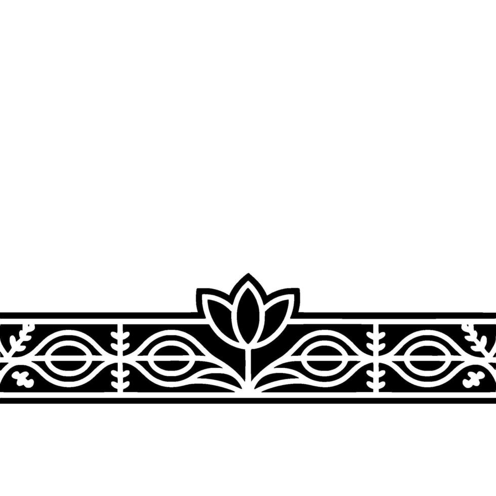 Elegant Black and White Floral Border on Gradient Background - Minimalist vector