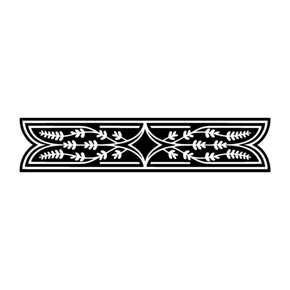 Elegant Decorative Border with Floral Elements, Black White vector