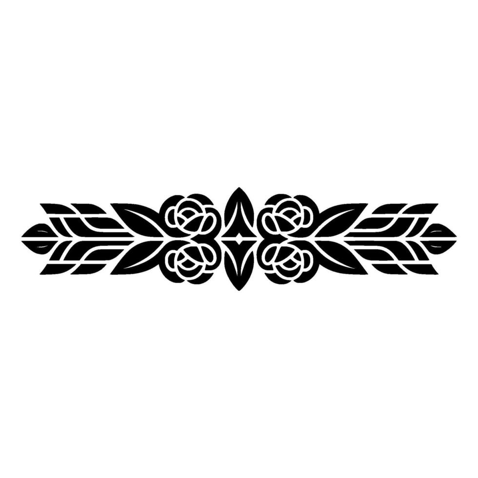 Elegant Black Floral Border, Minimalist Illustration vector