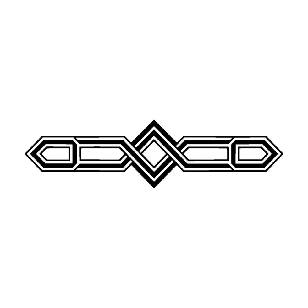 Art Deco Ornament, Black and White Geometric Motif vector