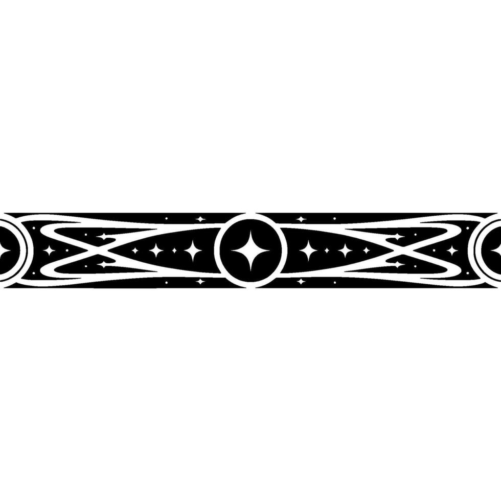 Celestial Border in Black and White, Starry, Space Theme vector
