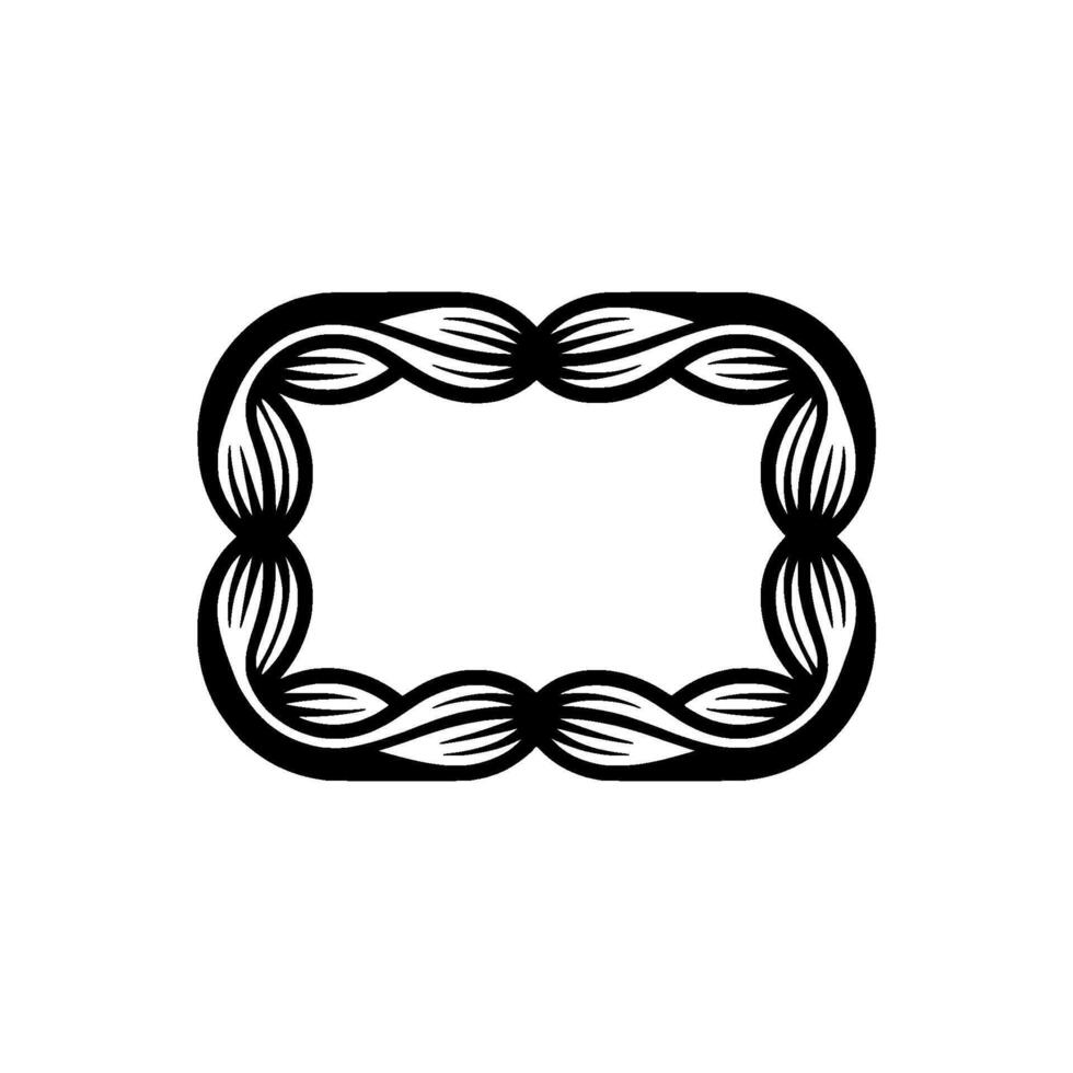Elegant Black Frame, Organic Lines, Minimalist vector