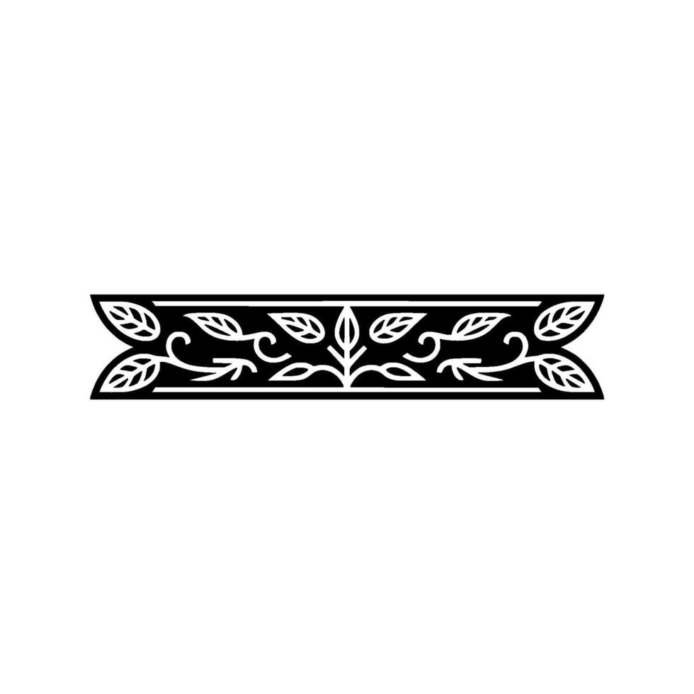 Black and White Floral Border, Decorative Element, Art vector