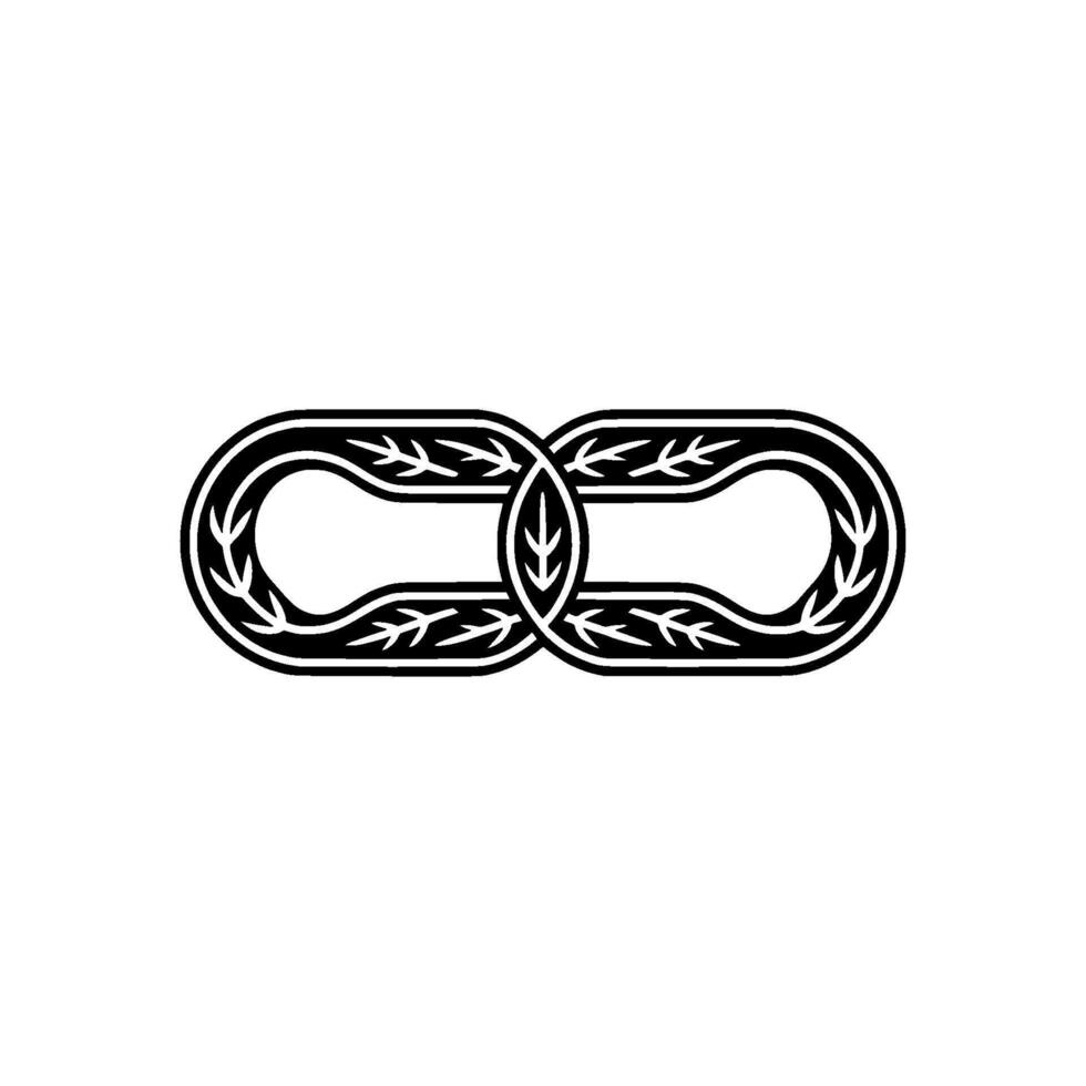 Intertwined Ornamental Black White, Floral Motif, Elegant Simplicity vector