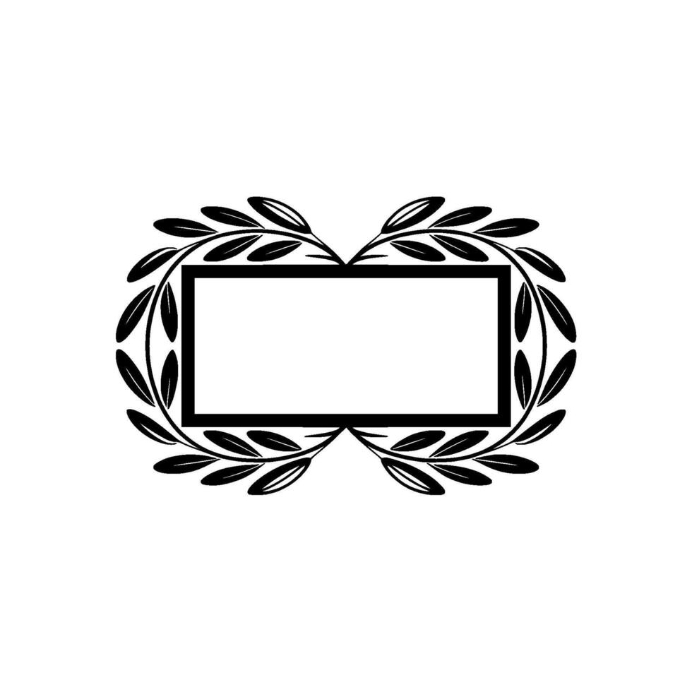 Elegant Black and White Leaf Frame for Text Minimalist vector