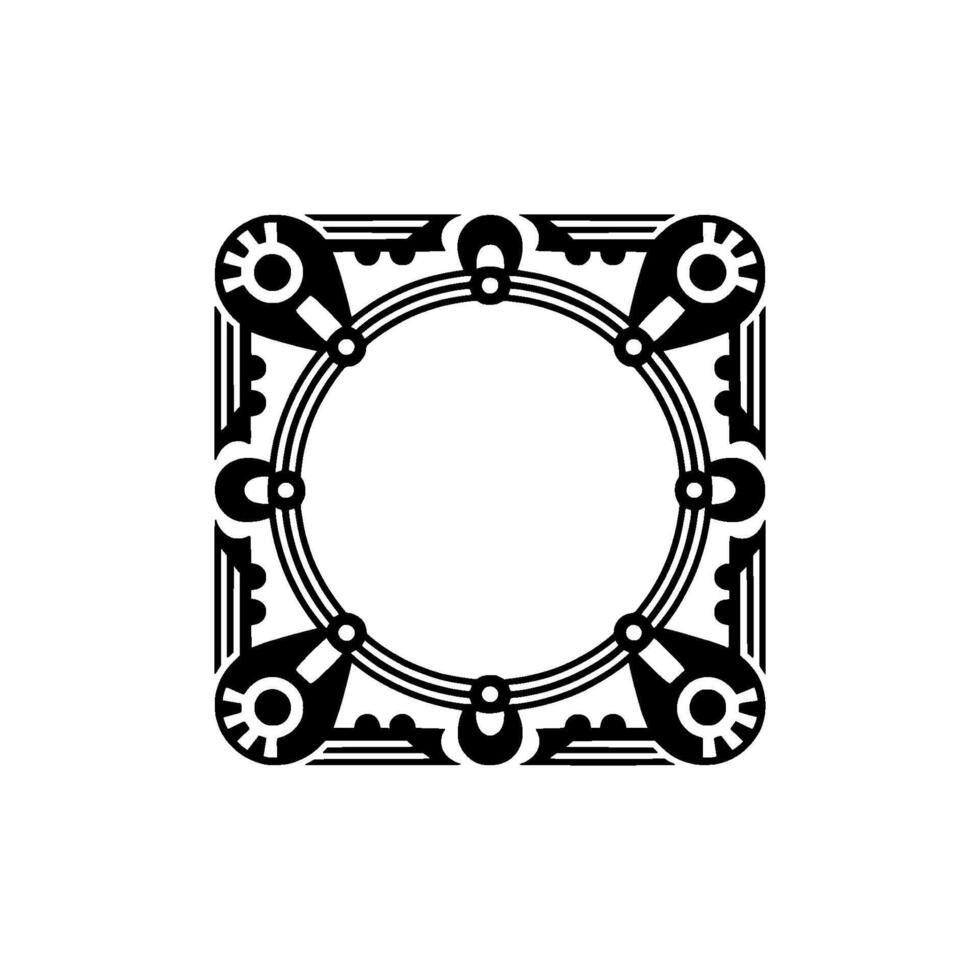 Geometric Art Deco Frame on White Background - Template vector