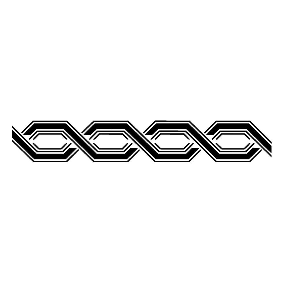 Geometric Intertwined Pattern in Black on White Elegant Border vector