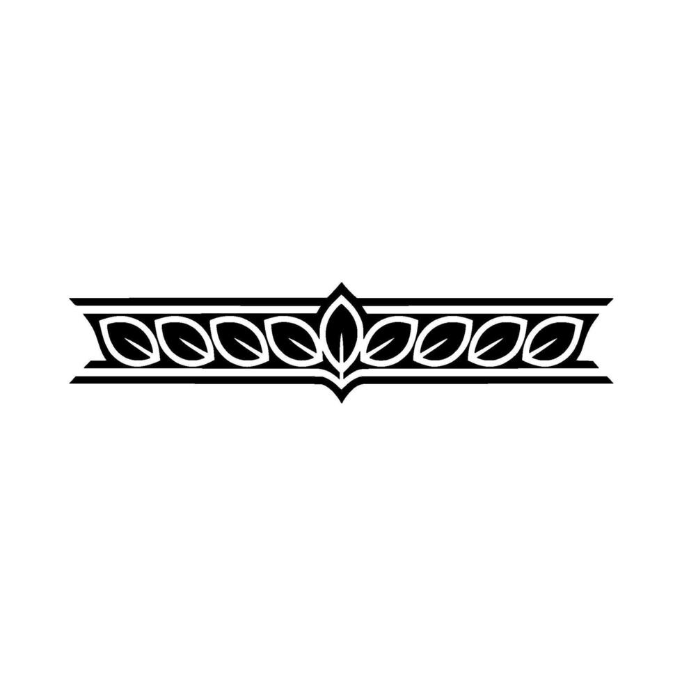 Elegant Black Leaf Border on White Background, Illustration vector