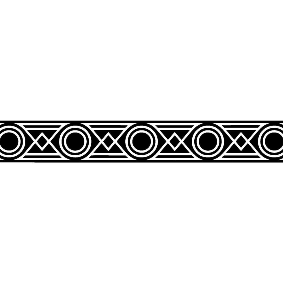Geometric Art Deco Border Ornament, Black and White, vector