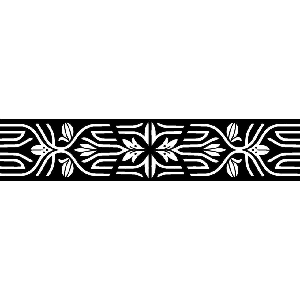 Minimalist Floral Ornament in Black and White on Gradient Background vector