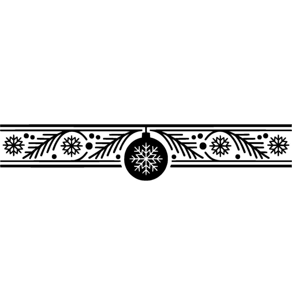 Elegant Black White Christmas Border, Illustration vector