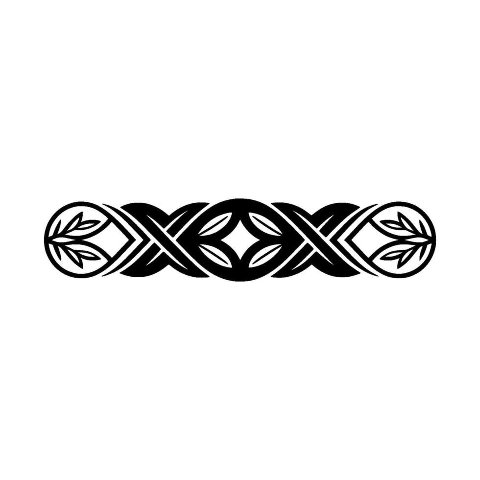Elegant Black Ornamental Border with Leaves Modern vector
