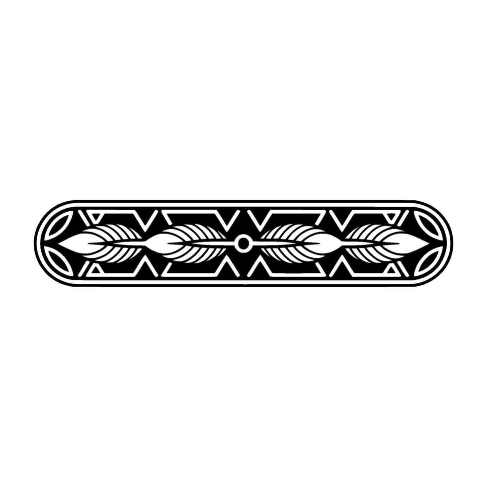 Geometric Feather Element, Black and White, Decorative Border vector